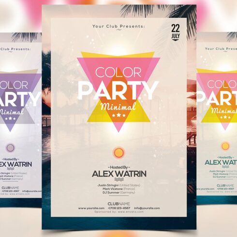 Color Party - Minimal PSD Flyer cover image.