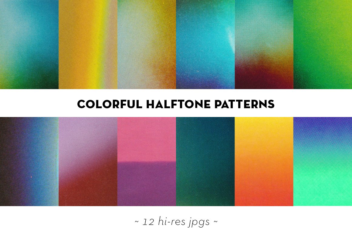 Colorful halftone textures set cover image.