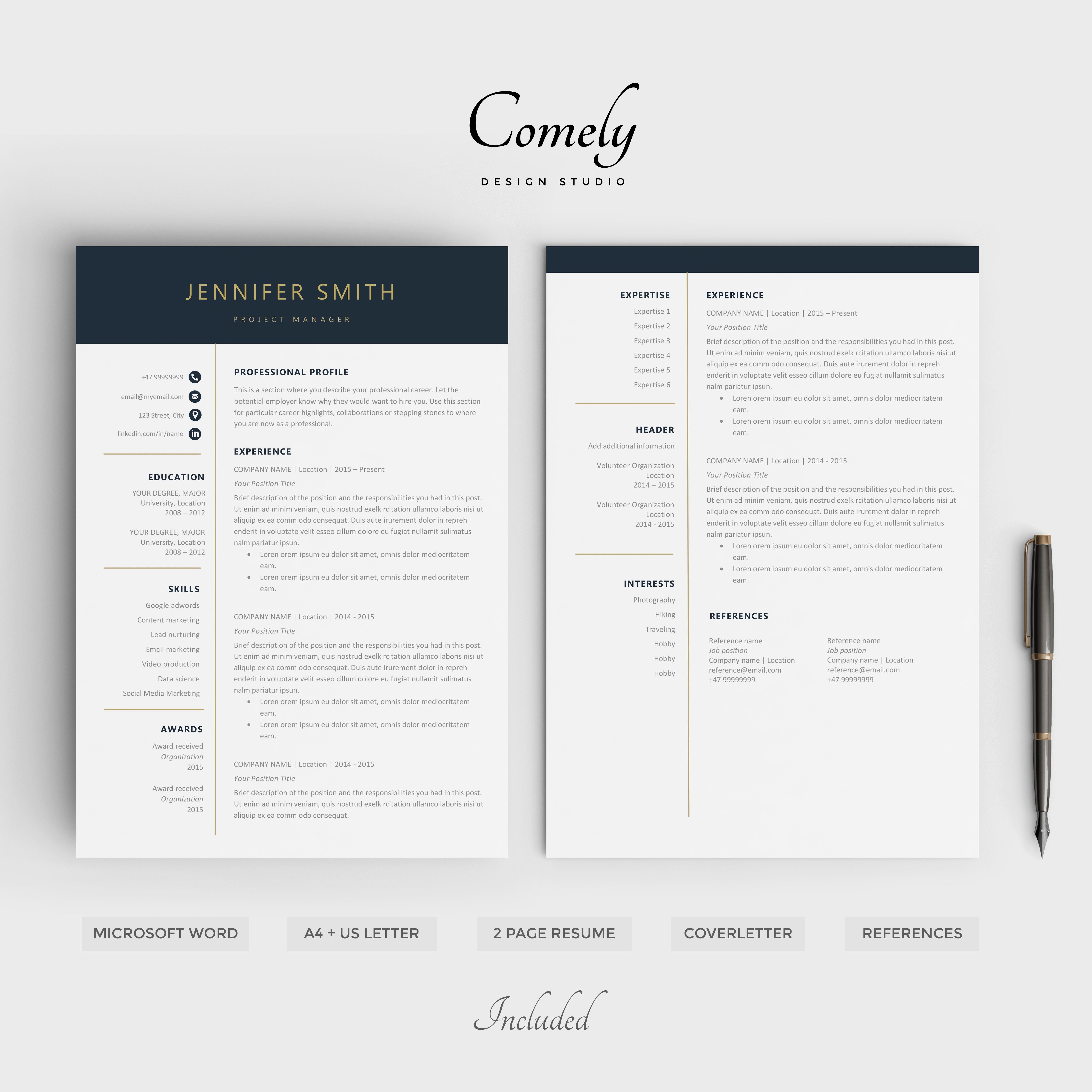 CV | Resume Template preview image.