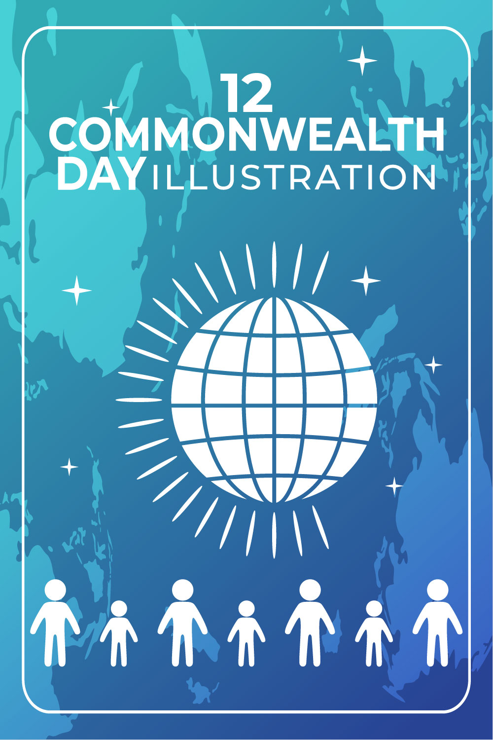 12 Commonwealth of Nations Day Illustration pinterest preview image.