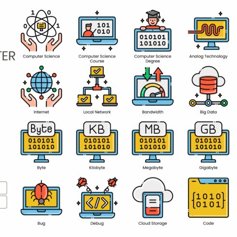 75 Computer Science Icons | Aestheti cover image.