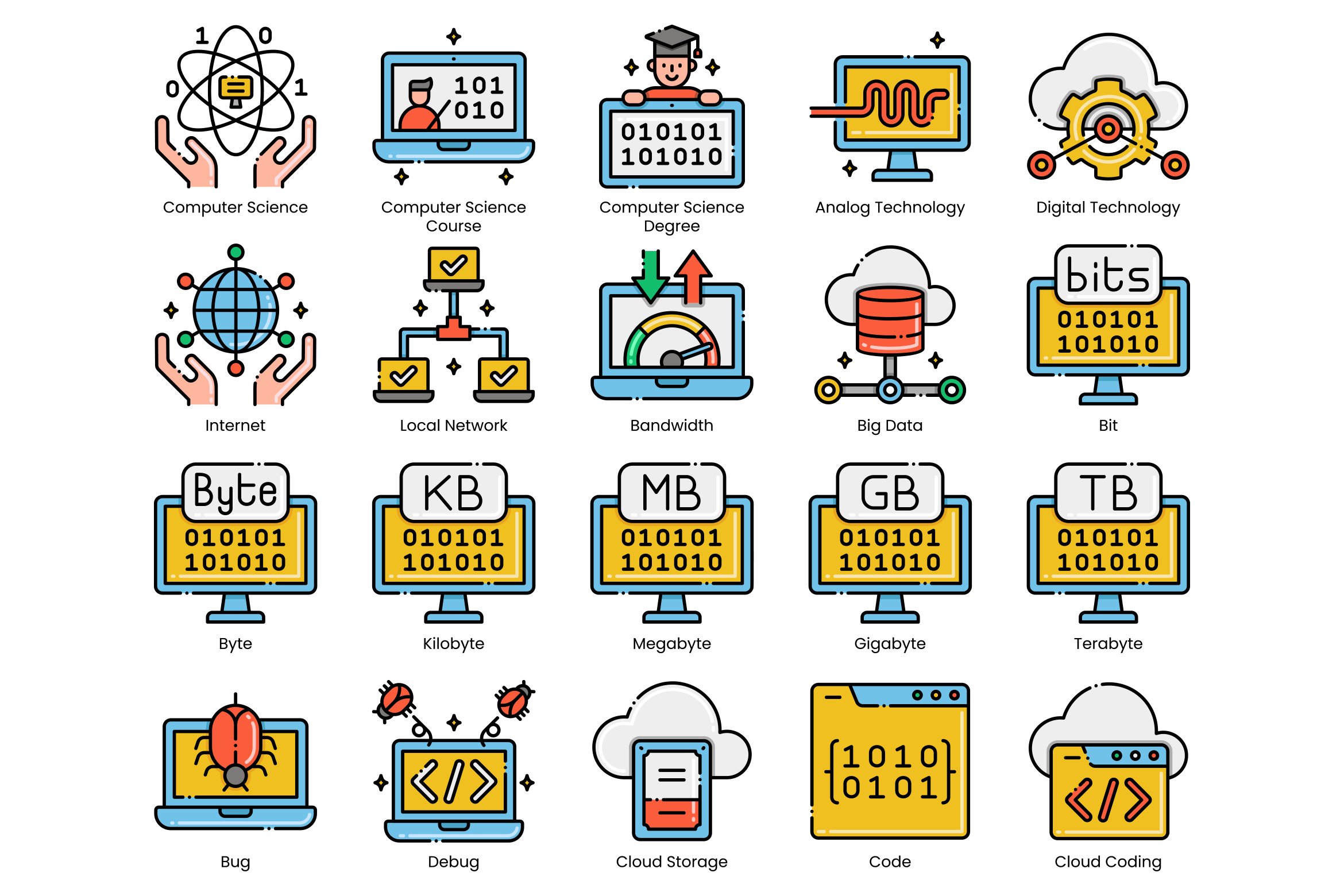 75 Computer Science Icons | Aestheti preview image.