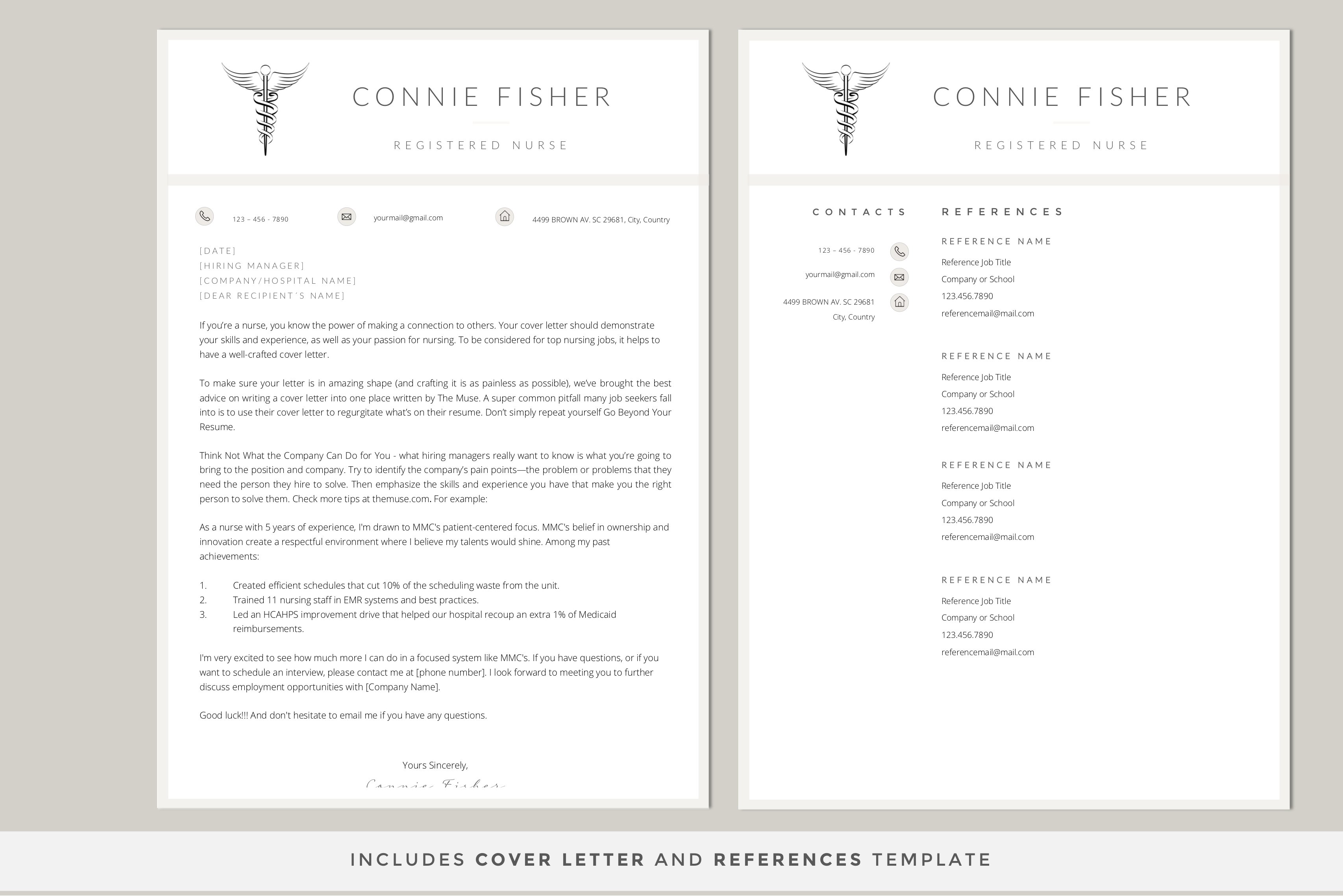Resume template for a doctor with a stethoscope on it.