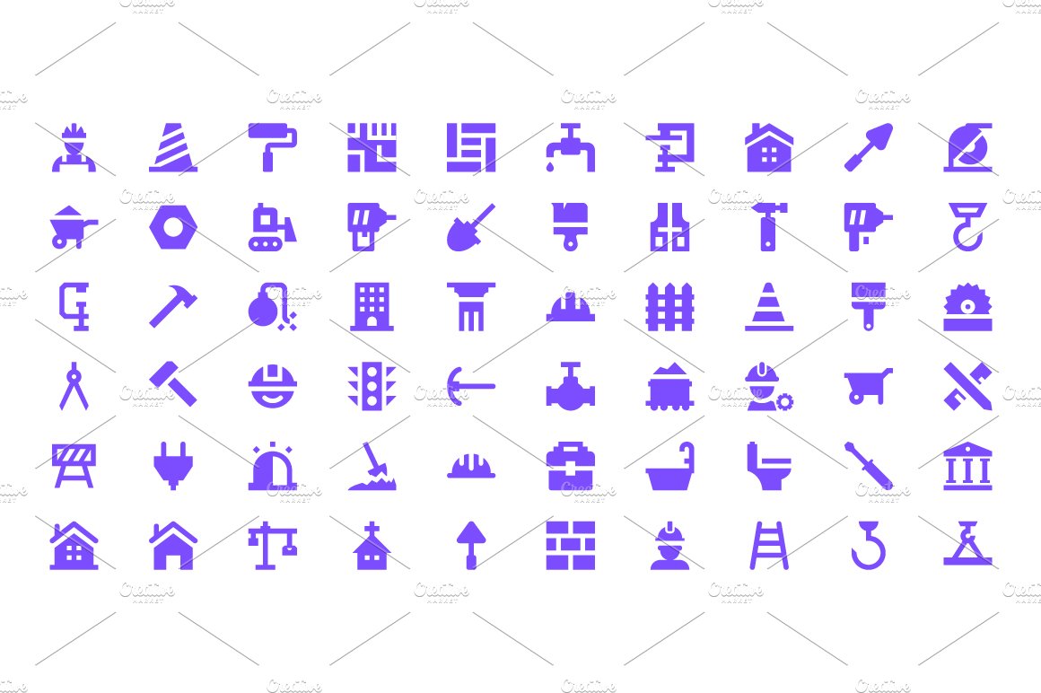 100+ Construction Material Icons preview image.