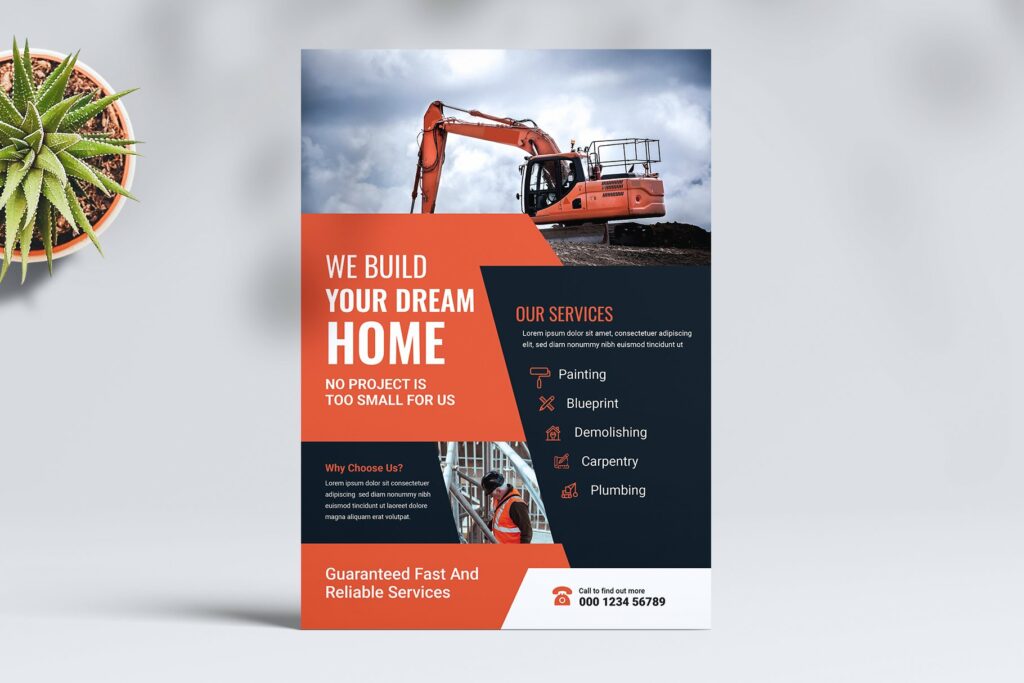 Construction Business Flyer Template – MasterBundles