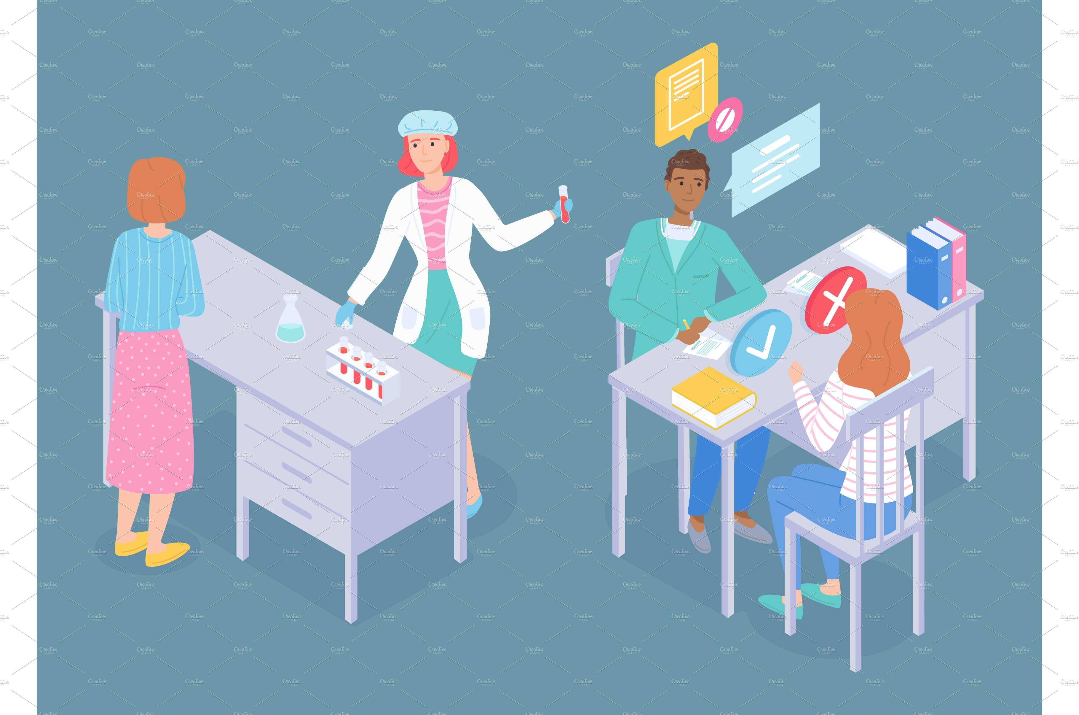 Medical characters laboratory cover image.