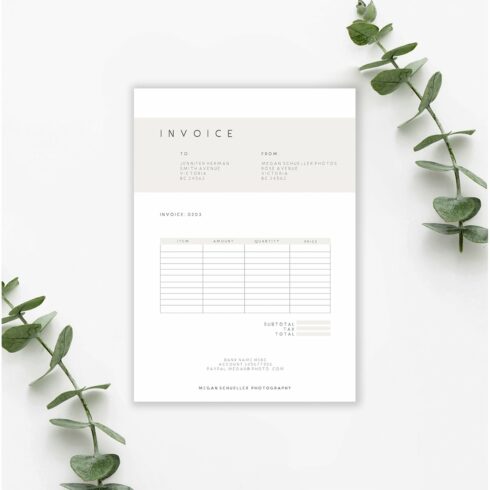Invoice Template, Photoshop, PSD cover image.