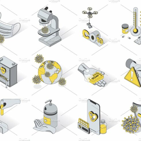 Coronavirus Isometric Icons cover image.