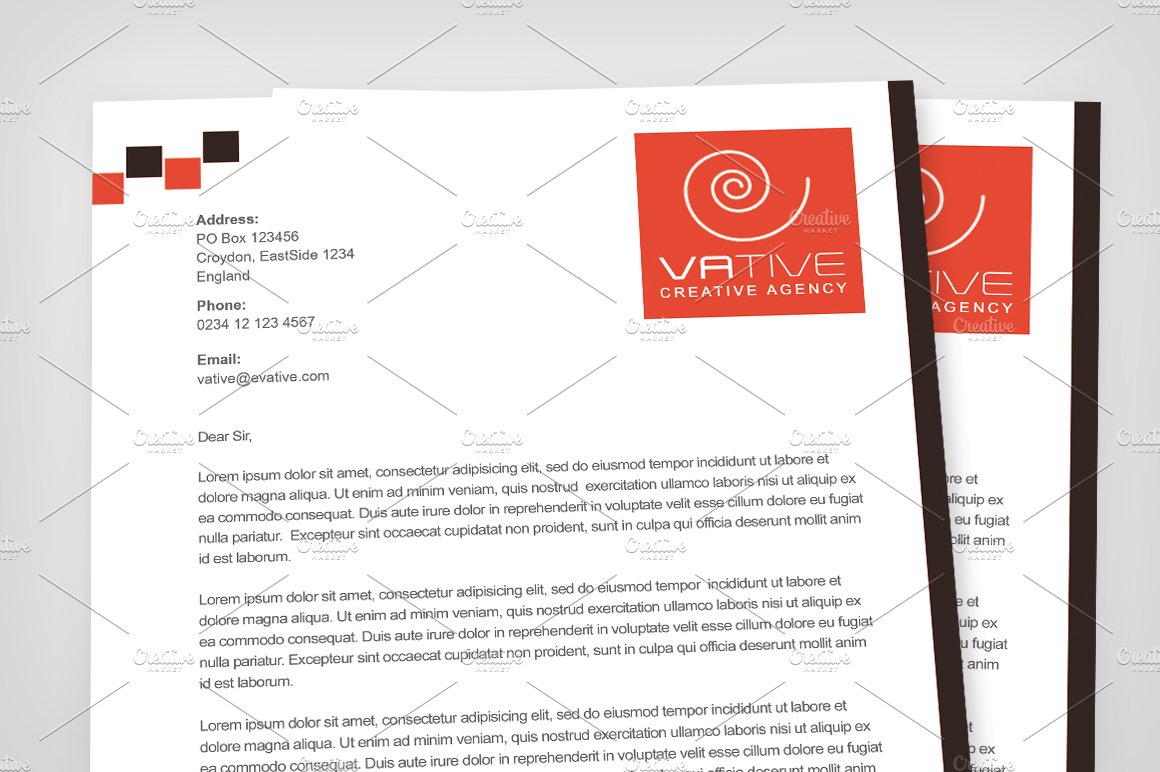 Creative Agency Corporate Letterhead preview image.