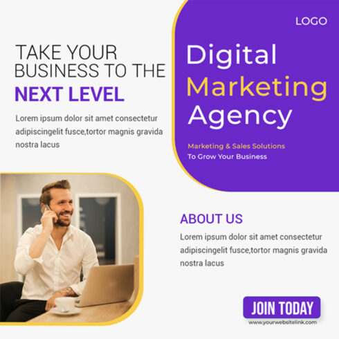 Digital Marketing Agency Social Media Post Template cover image.