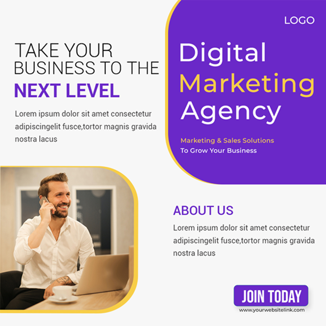 Digital Marketing Agency Social Media Post Template cover image.