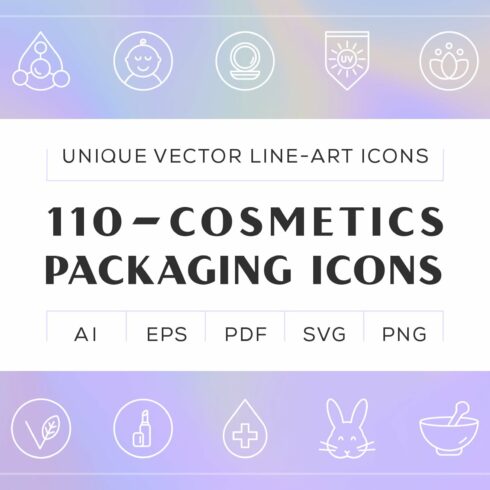 Cosmetics Packaging Icons cover image.
