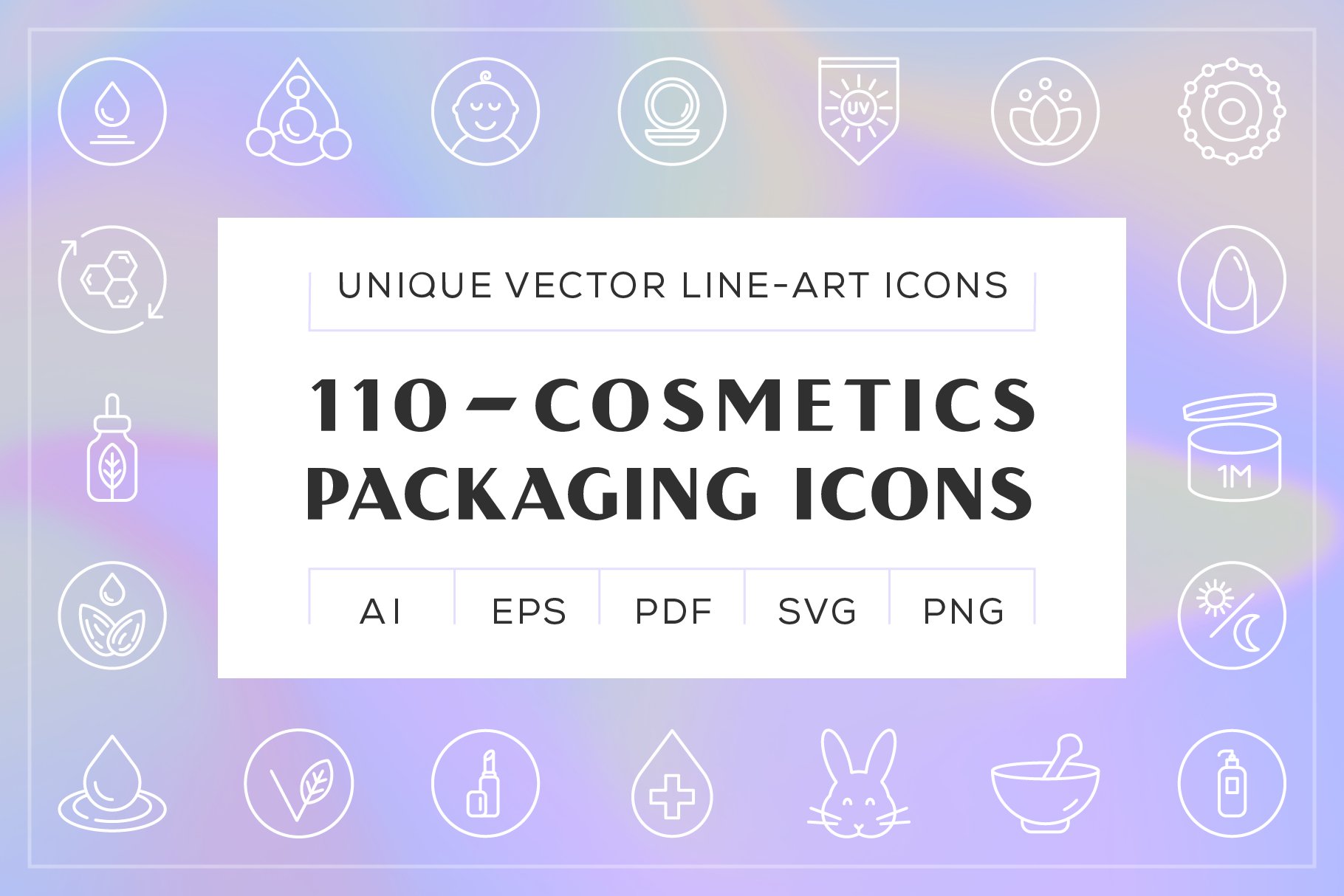 Cosmetics Packaging Icons cover image.