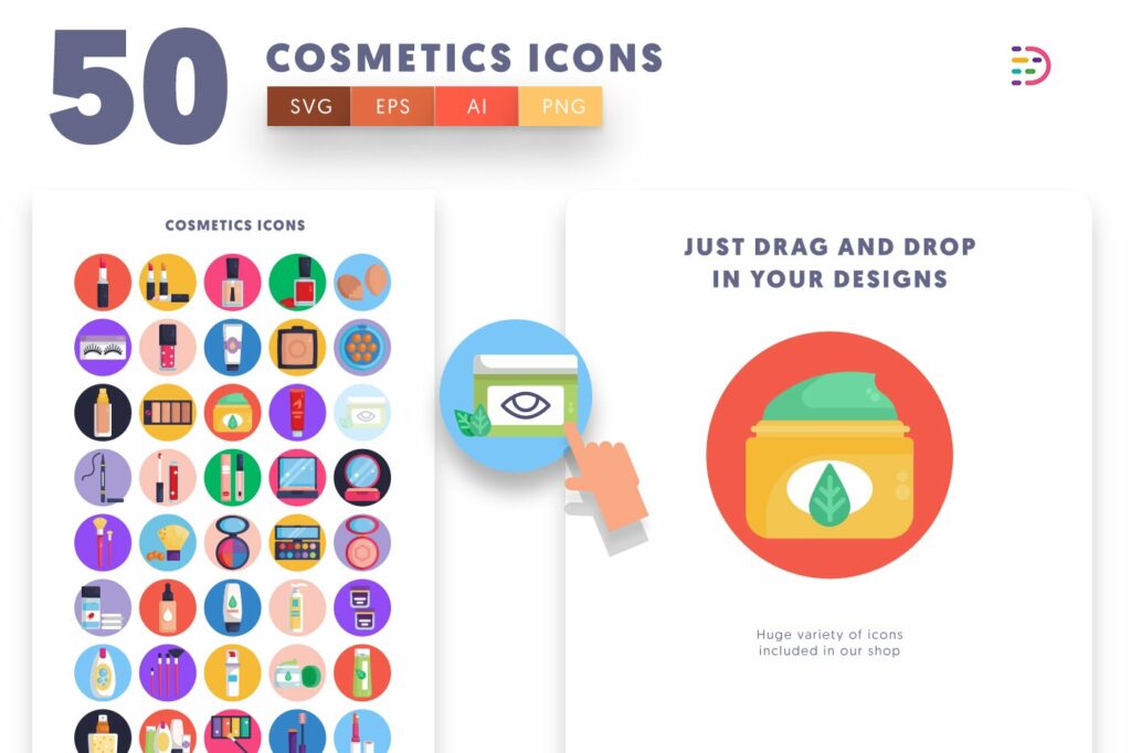 50 Cosmetics Icons – MasterBundles
