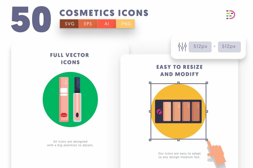 50 Cosmetics Icons – MasterBundles