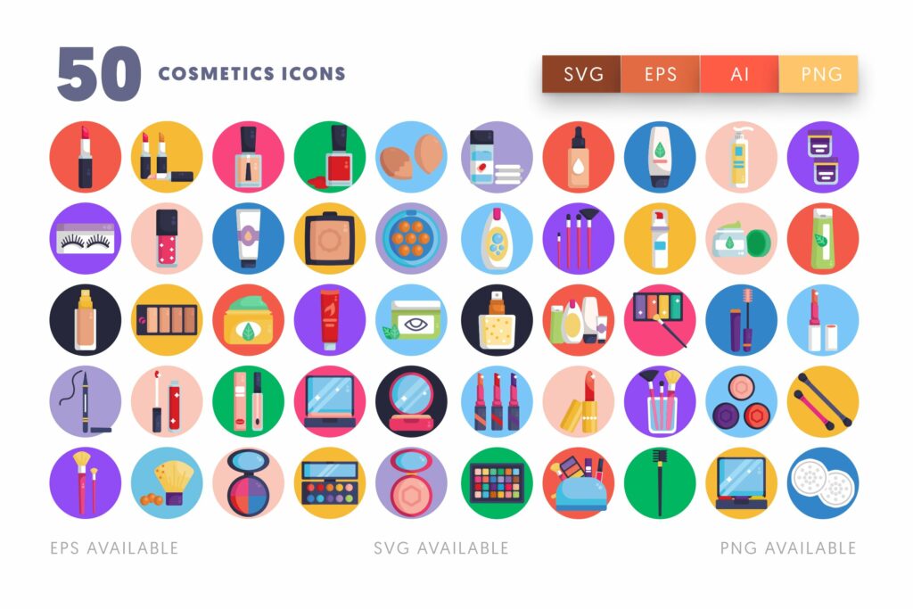 50 Cosmetics Icons – MasterBundles