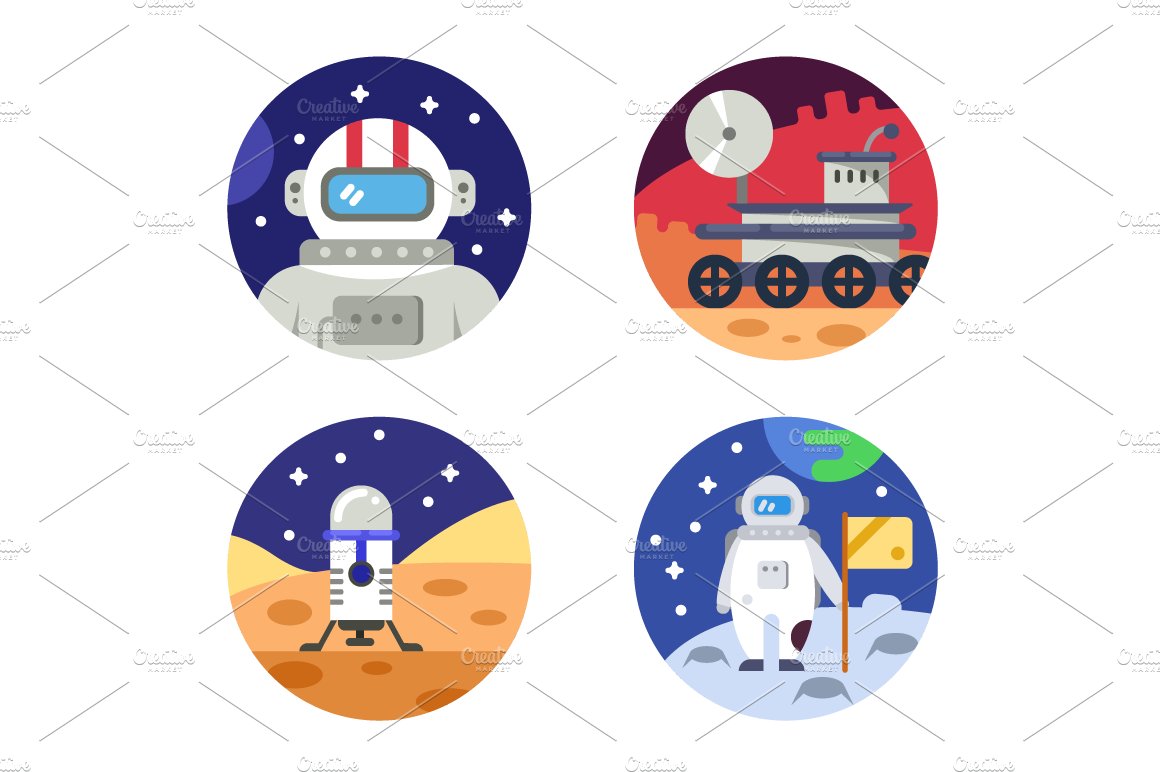 Cosmonaut icons pixel perfect cover image.