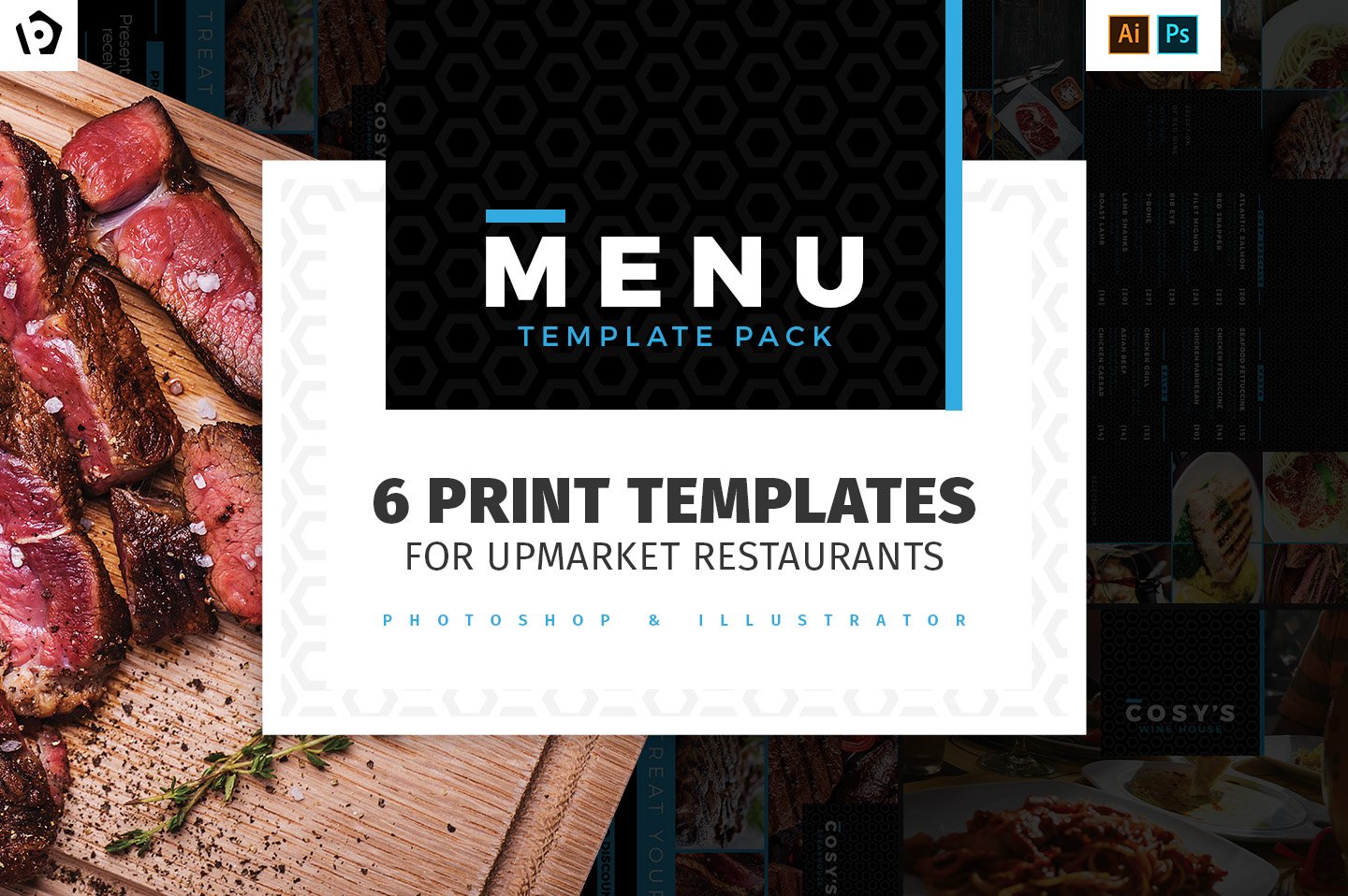 Restaurant Menu Templates Pack cover image.