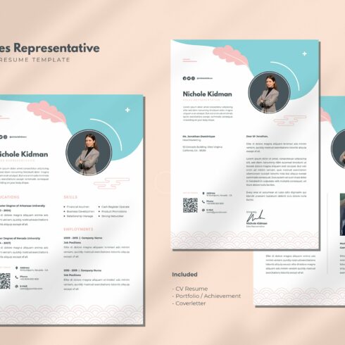 Sales Representative CV Resume cover image.