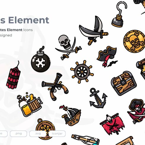30 Pirates Element Icon set cover image.