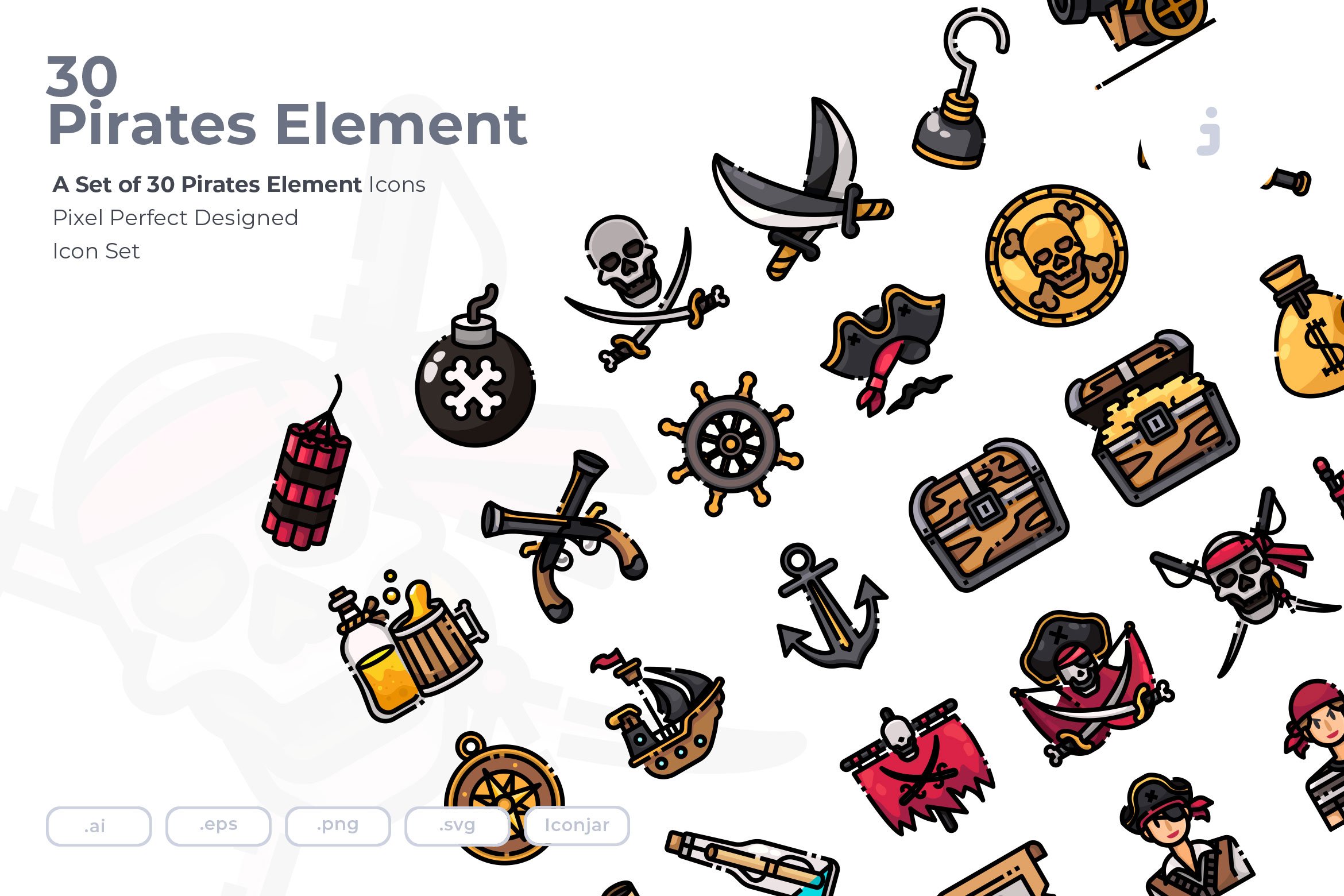 30 Pirates Element Icon set cover image.