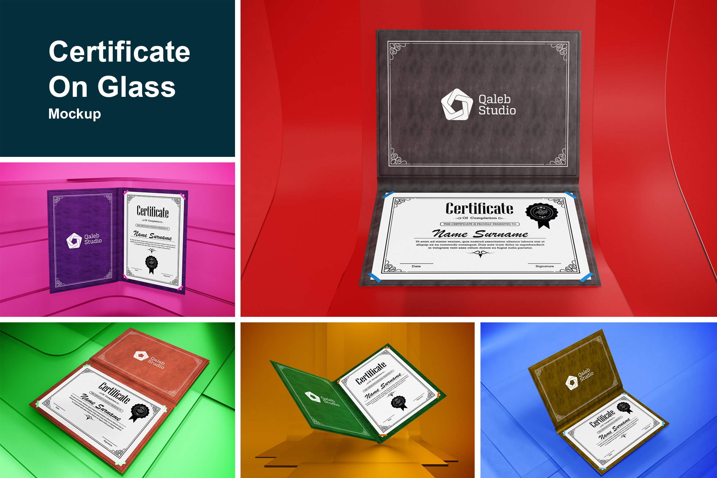 Certificate On Glass Mockup cover image.
