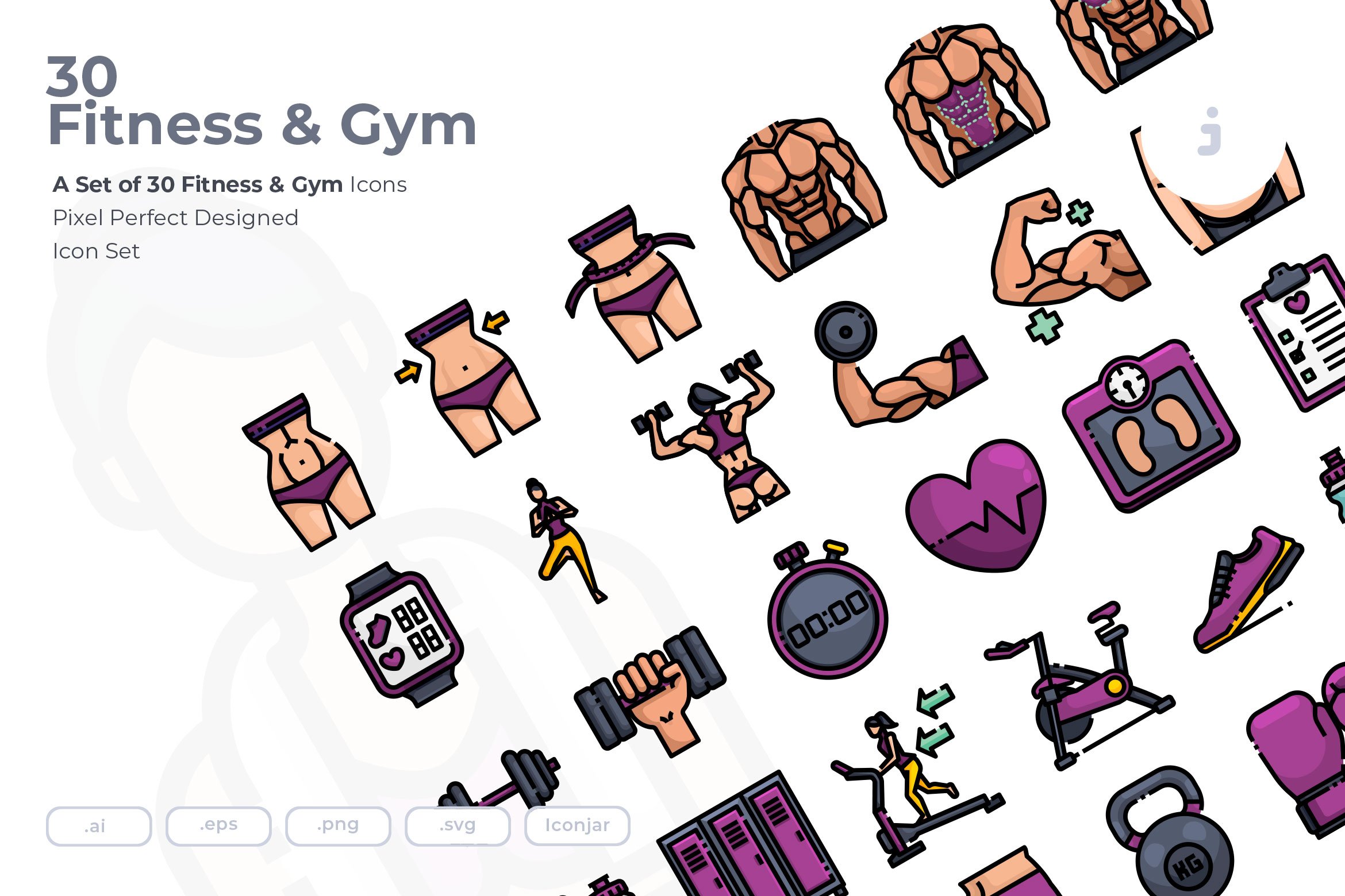 Fitness Exercise Workout Line Icons – MasterBundles