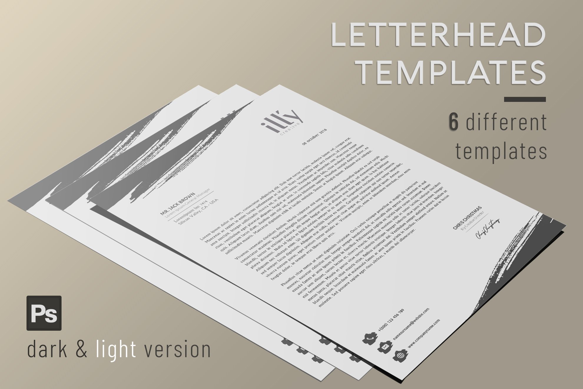 Letterhead Template - Creative Brush cover image.