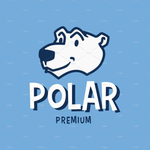 polar bear head retro mascot logop cover image.