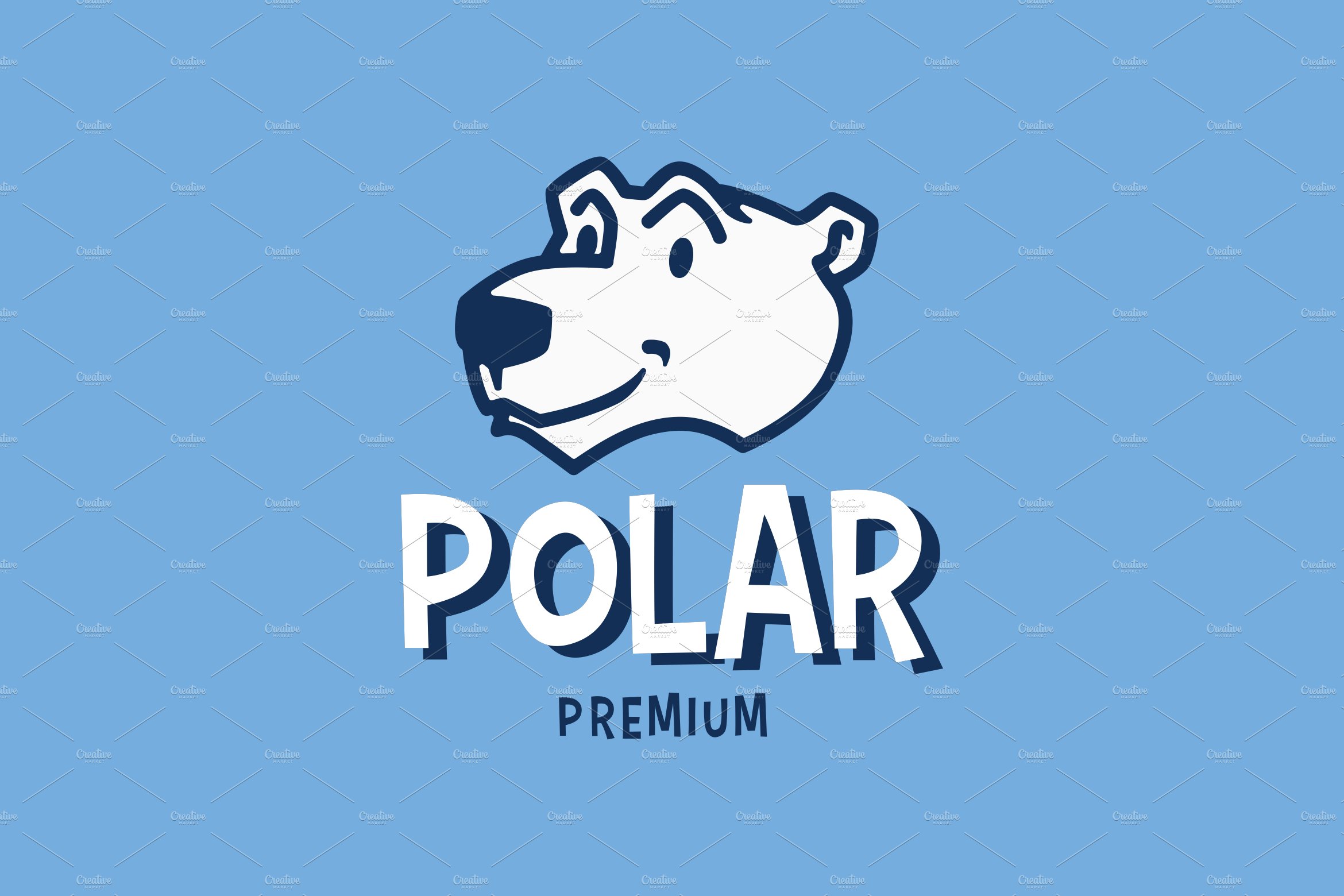 polar bear head retro mascot logop cover image.