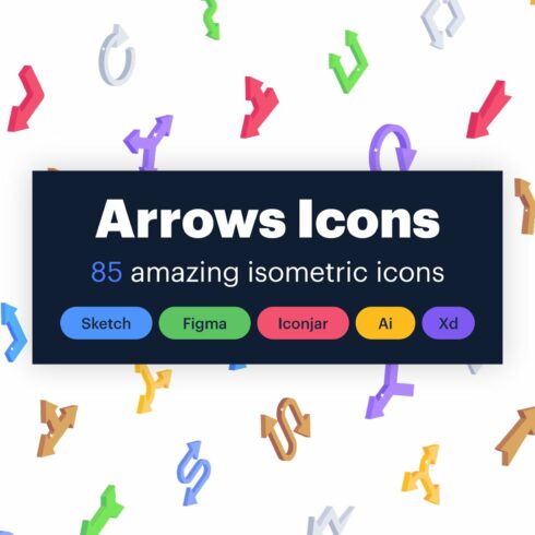 Arrow Vector Icons -85 Icons cover image.