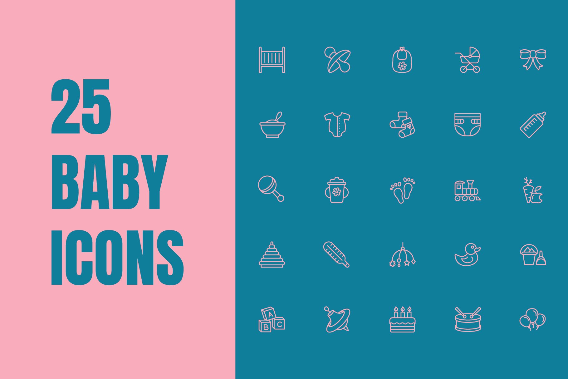 Baby icons set cover image.