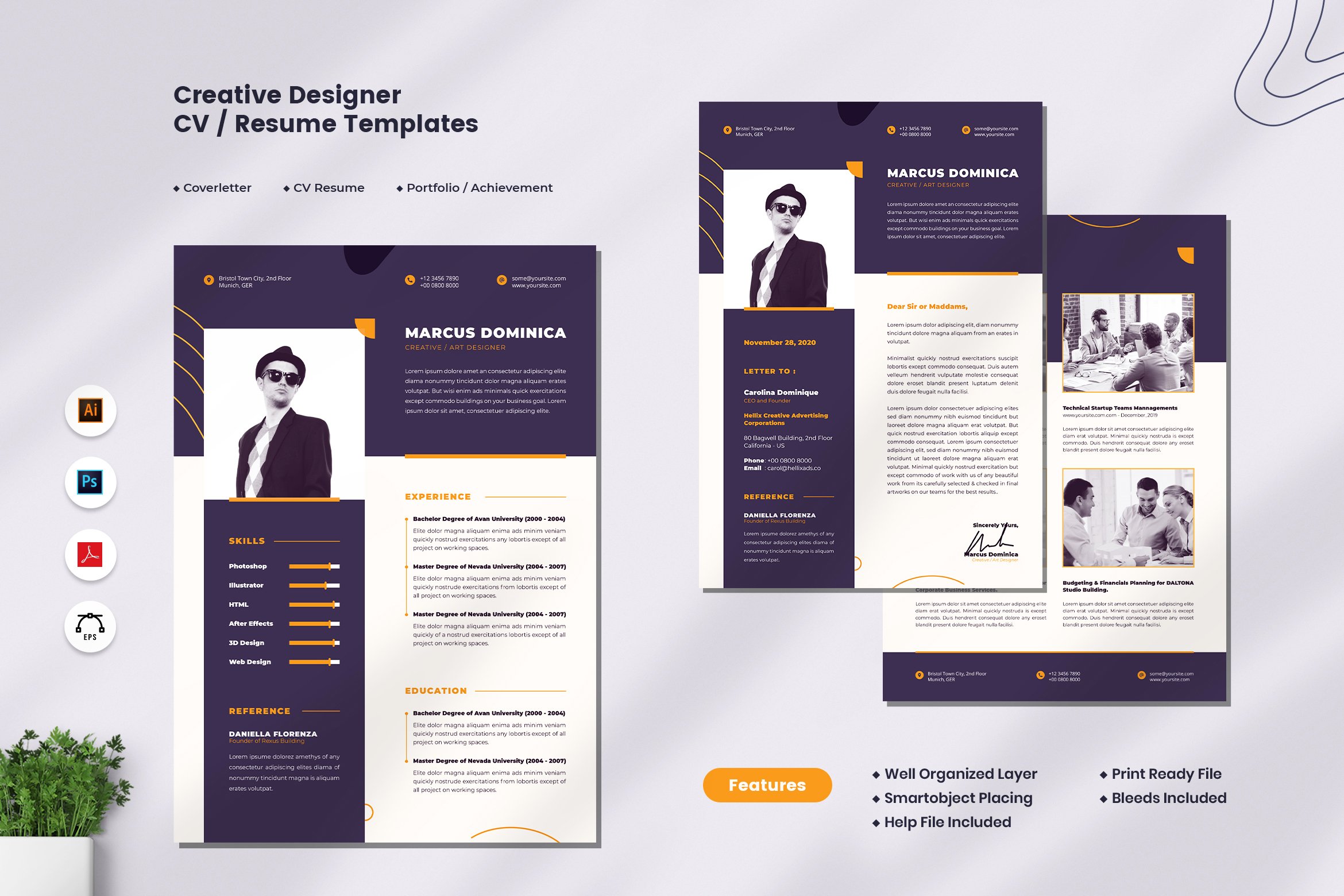 Creative Designer CV Resume cover image.