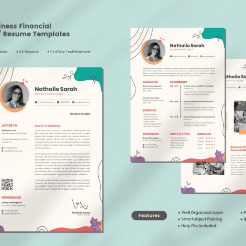 Business Financial CV Resume cover image.