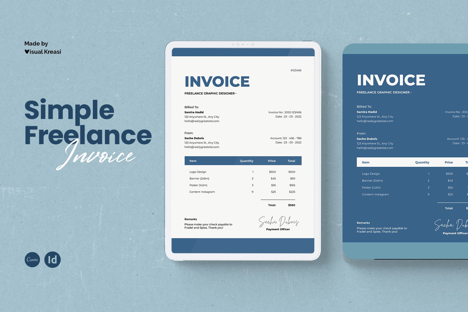 Simple Freelance Invoice cover image.