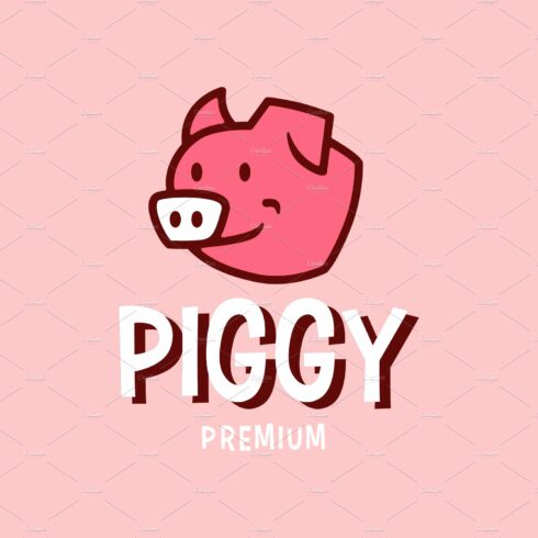 pig head retro mascot cartoon logo cover image.