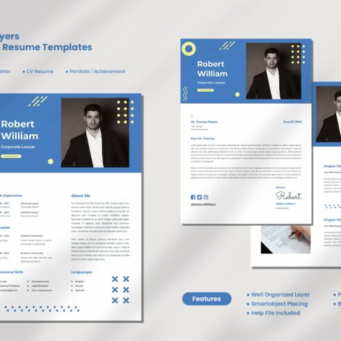 Lawyer CV Resume cover image.