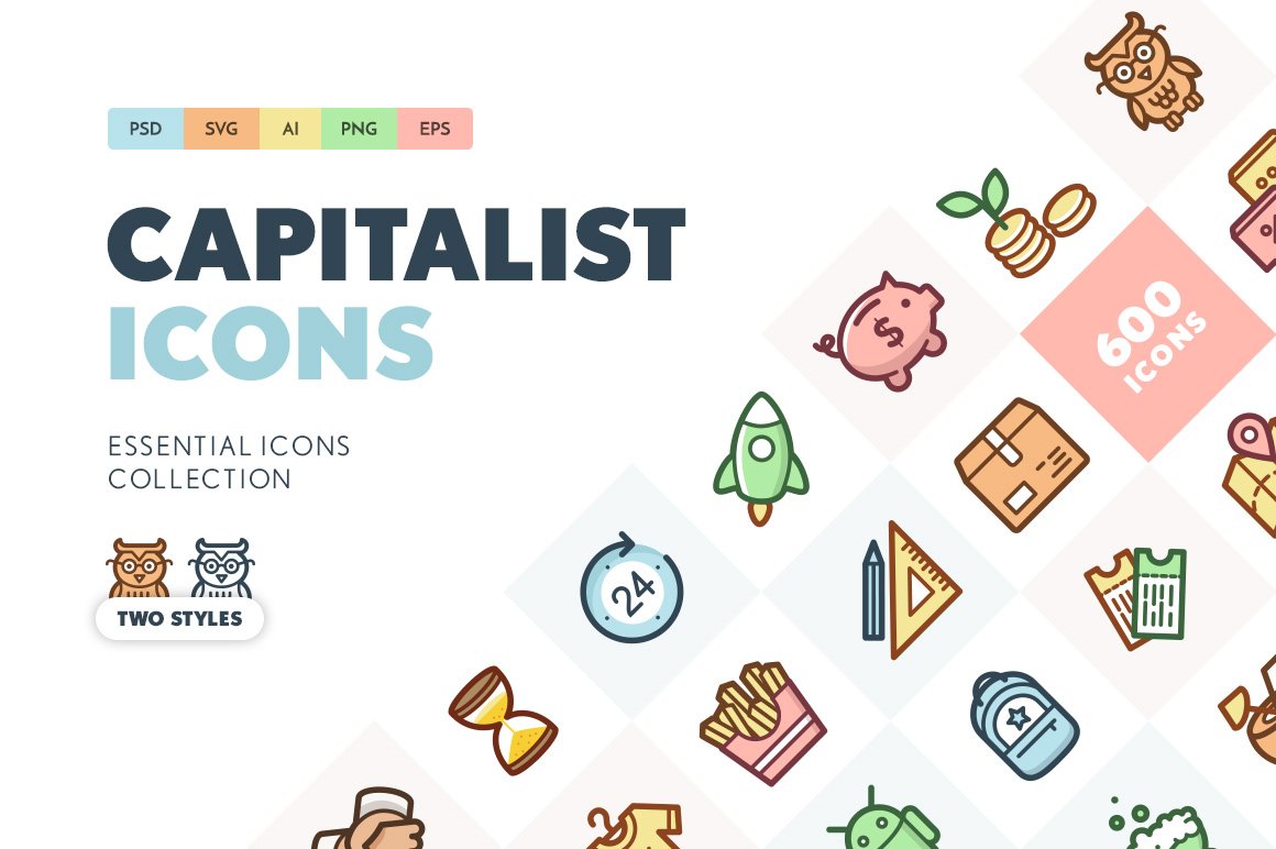 Capitalist Flat Icons Collection cover image.