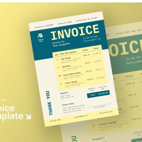 Simple Minimal Invoice cover image.