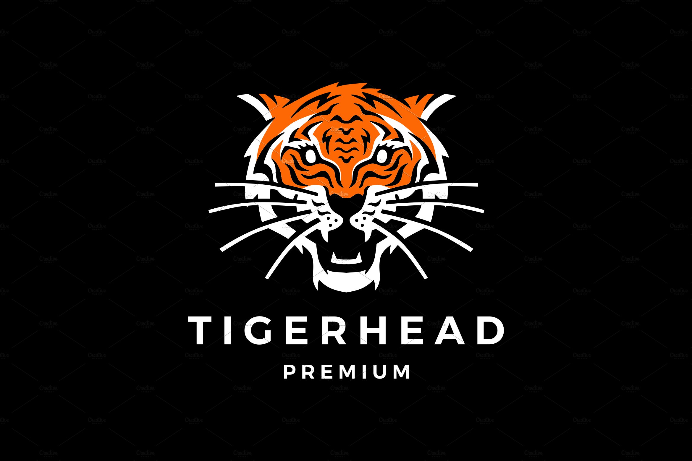 tiger head logo vector icon cover image.
