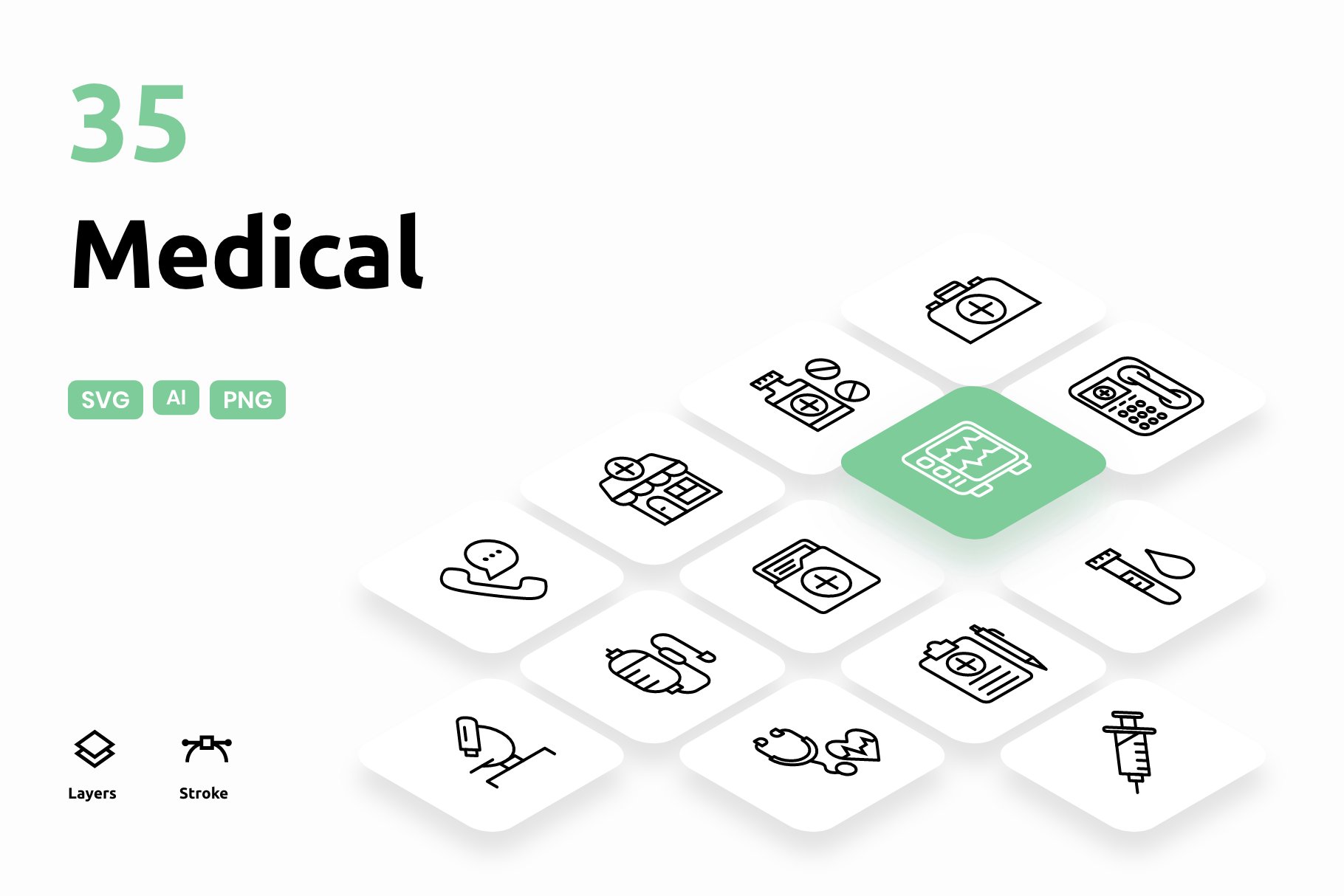Medical - Icons Pack (Outline) cover image.