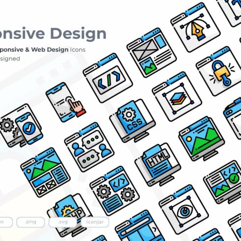 30 Responsive & Web Design Icon set cover image.