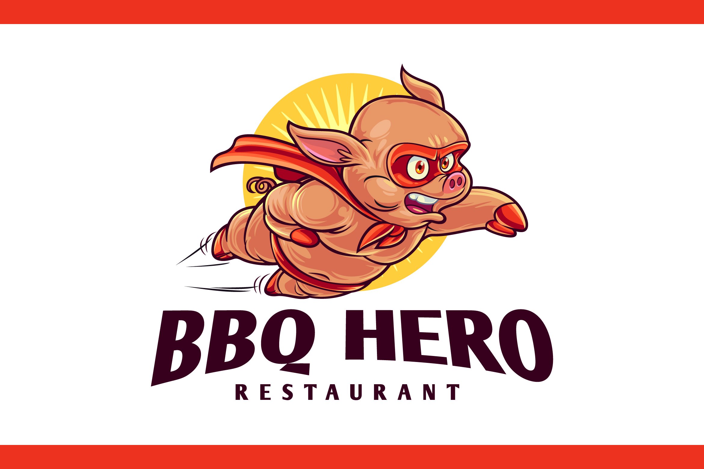 Pig Hero Mascot Logo cover image.