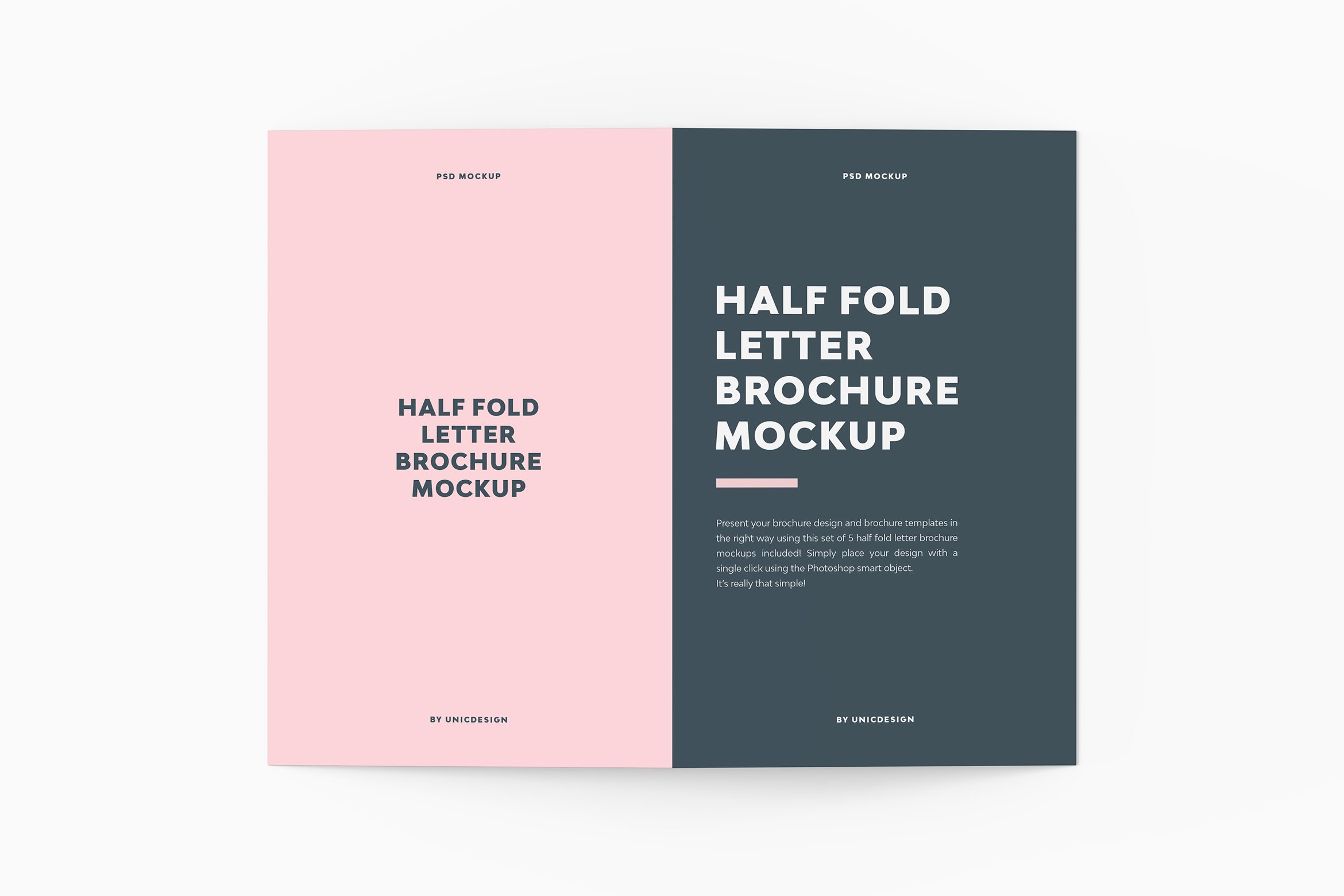 Half Fold Letter Brochure Mockup cover image.