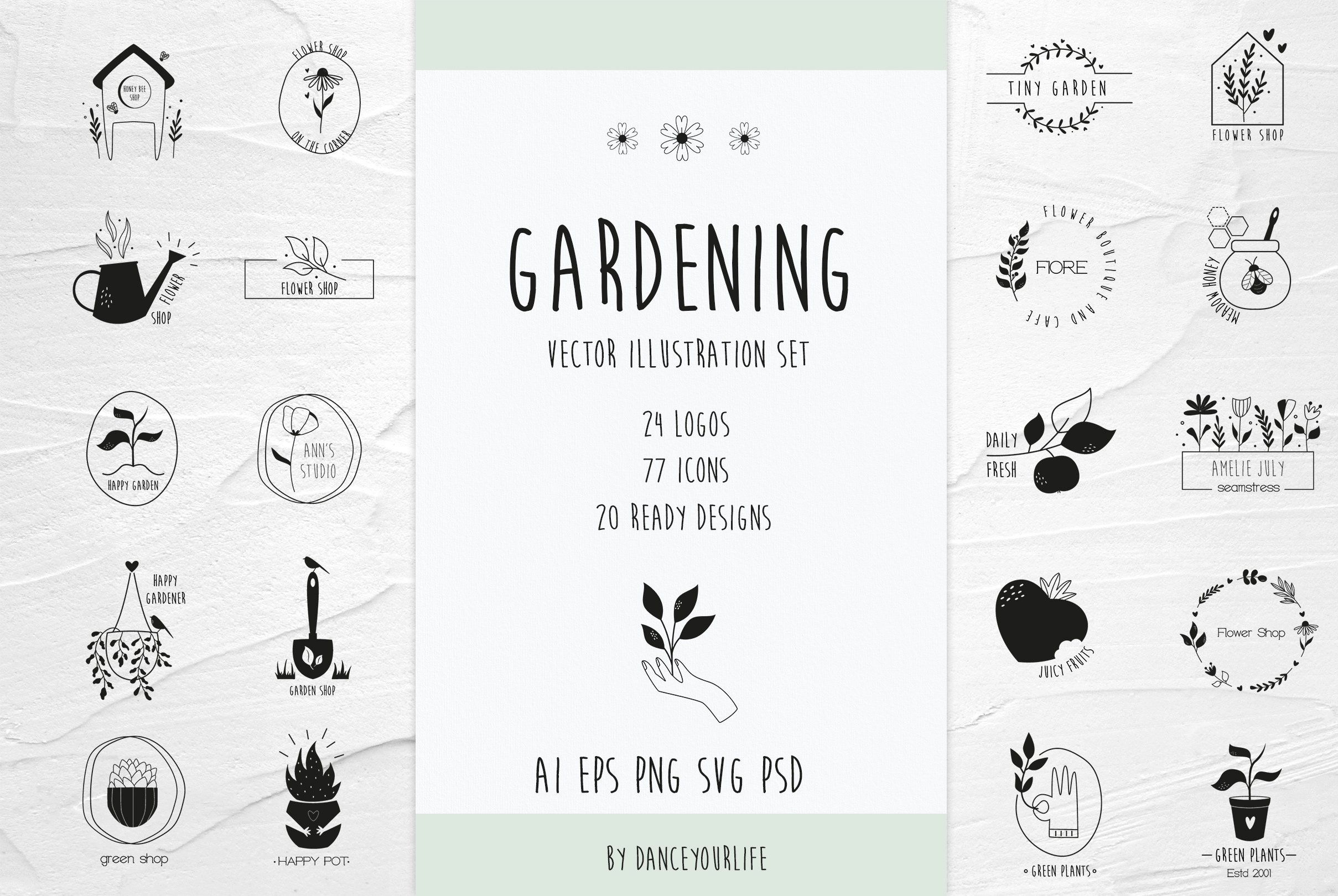 Gardening & Floral Logos Collection cover image.