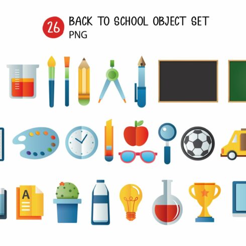 Back to School Object Set. cover image.