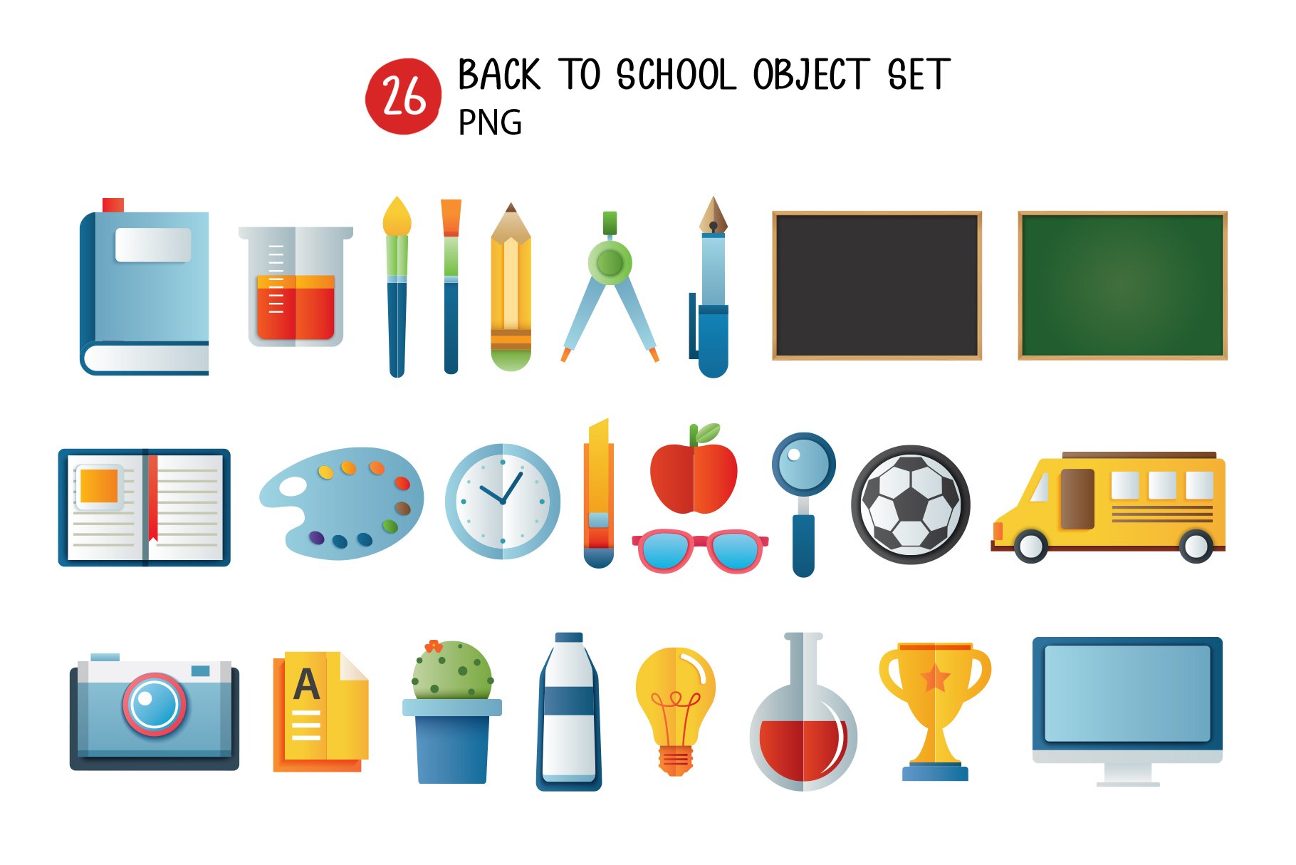 Back to School Object Set. cover image.