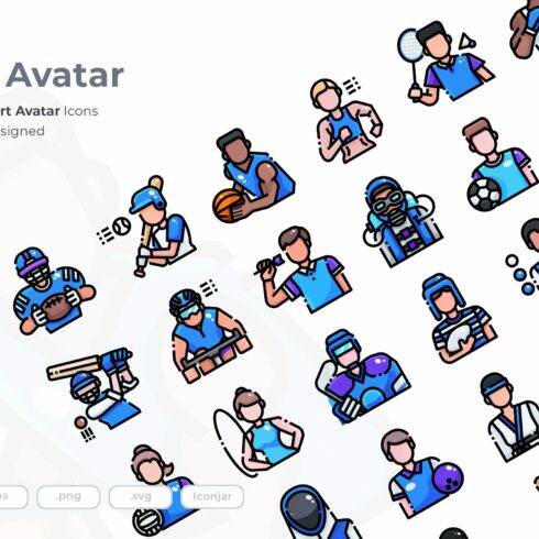 30 Sport Avatar Icon set cover image.