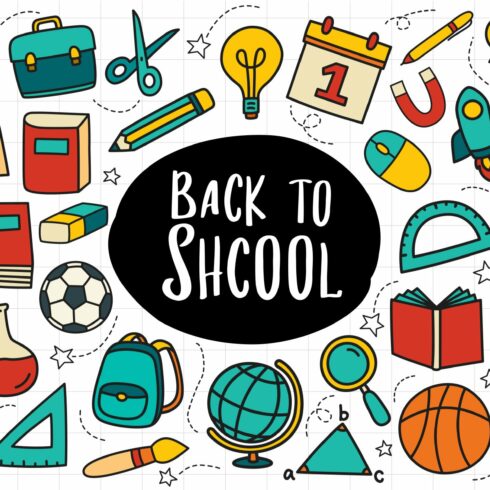 Back to School Icon Set Doodle Style cover image.