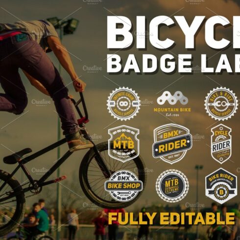 12 Bicycle Badge Logo & Labels cover image.